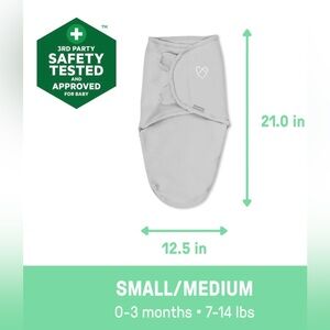 LIKE NEW SwaddleMe Cotton Infant Swaddle - Grey SM/MD